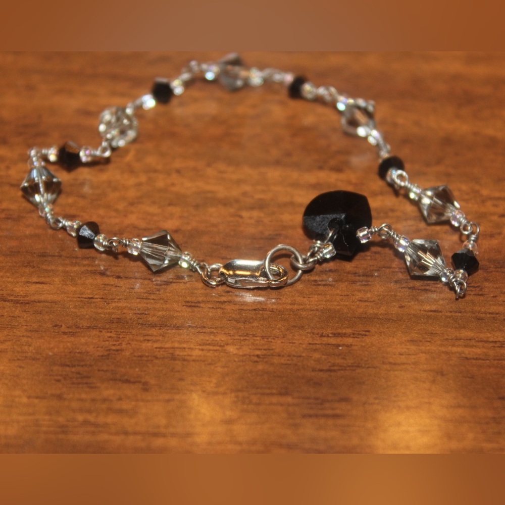 Sterling silver 925 crystal beaded bracelet